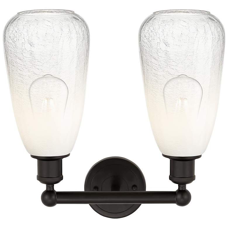 Image 2 Edison Brookhaven Almond 15"W 2-Lt Oiled Bronze Vanity w/ Opal Shade more views