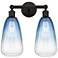 Edison Brookhaven Almond 15"W 2-Lt Oiled Bronze Vanity w/ Sapphire Shade