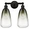 Edison Brookhaven Almond 15"W 2-Lt Oiled Bronze Vanity w/ Slate Shade
