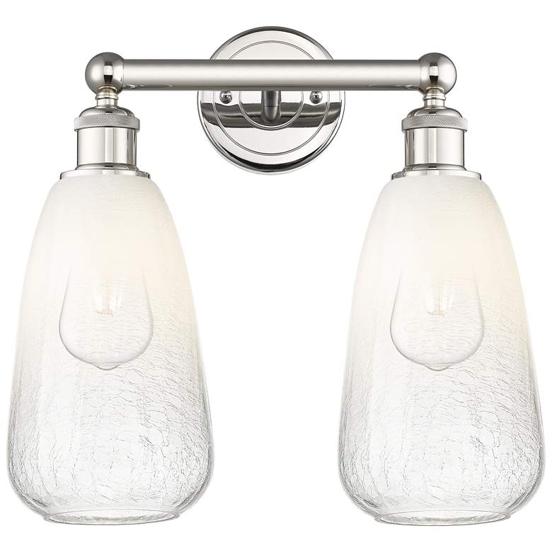 Image 1 Edison Brookhaven Almond 15"W 2-Lt Polished Nickel Vanity w/ Opal Shade