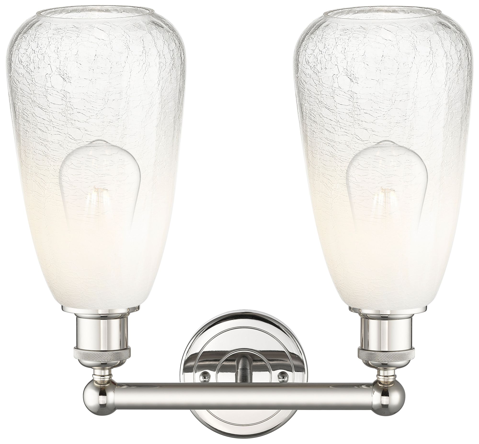 Image 2 Edison Brookhaven Almond 15"W 2-Lt Polished Nickel Vanity w/ Opal Shade more views