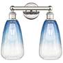 1_Edison Brookhaven Almond 15"W 2-Lt Polished Nickel Vanity w/ Sapphire Shade