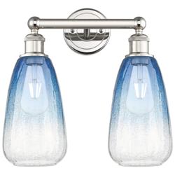 Edison Brookhaven Almond 15"W 2-Lt Polished Nickel Vanity w/ Sapphire Shade