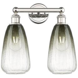 Edison Brookhaven Almond 15"W 2-Lt Polished Nickel Vanity w/ Slate Shade