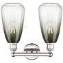 2_Edison Brookhaven Almond 15"W 2-Lt Polished Nickel Vanity w/ Slate Shade more views