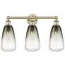1_Edison Brookhaven Almond 24"W 3 Light Brass Bath Light w/ Slate Shade