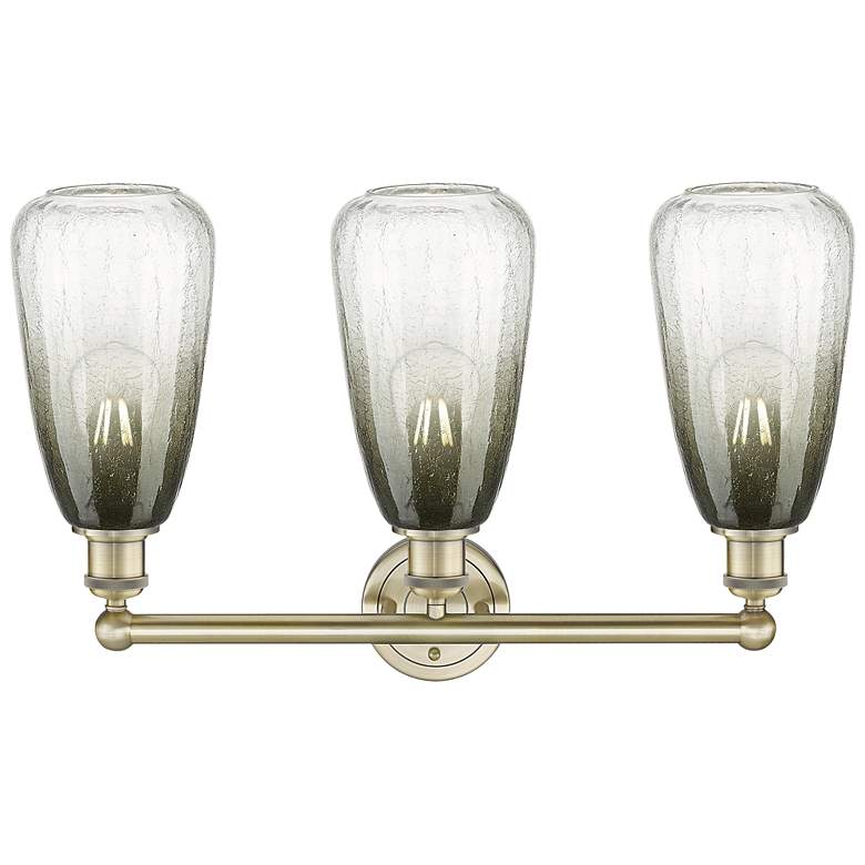 Image 2 Edison Brookhaven Almond 24"W 3 Light Brass Bath Light w/ Slate Shade more views