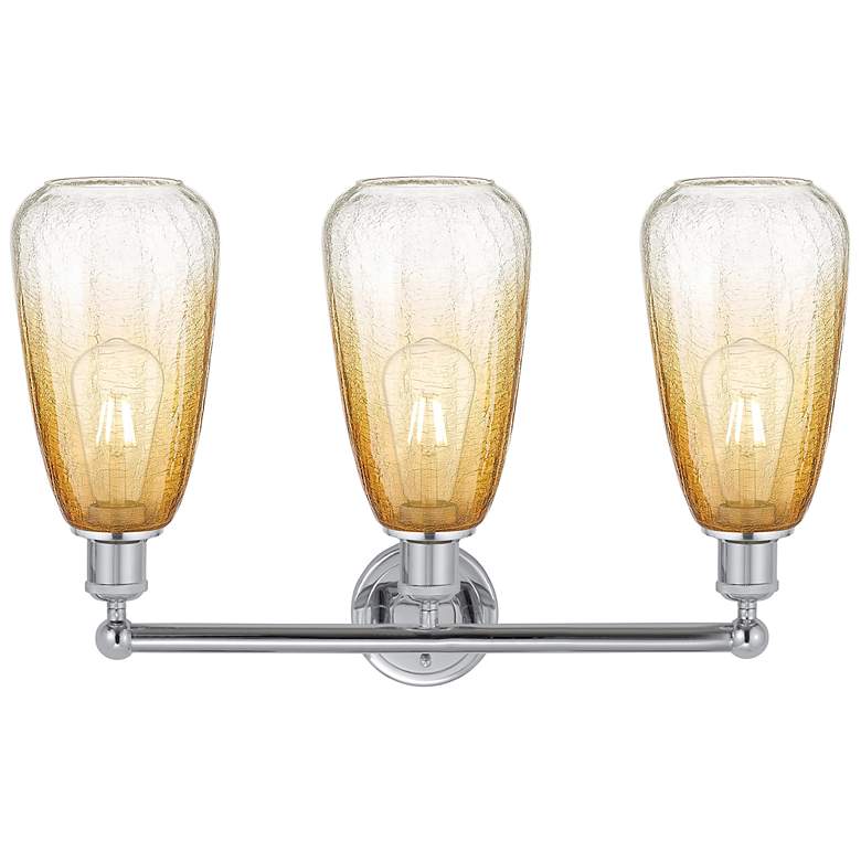 Image 2 Edison Brookhaven Almond 24"W 3 Light Chrome Bath Light w/ Amber Shade more views