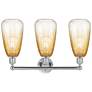 2_Edison Brookhaven Almond 24"W 3 Light Chrome Bath Light w/ Amber Shade more views
