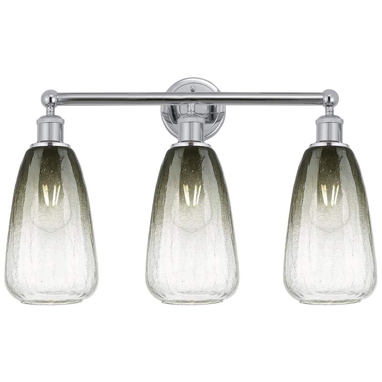 Image 1 Edison Brookhaven Almond 24"W 3 Light Chrome Bath Light w/ Slate Shade