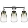 1_Edison Brookhaven Almond 24"W 3 Light Chrome Bath Light w/ Slate Shade