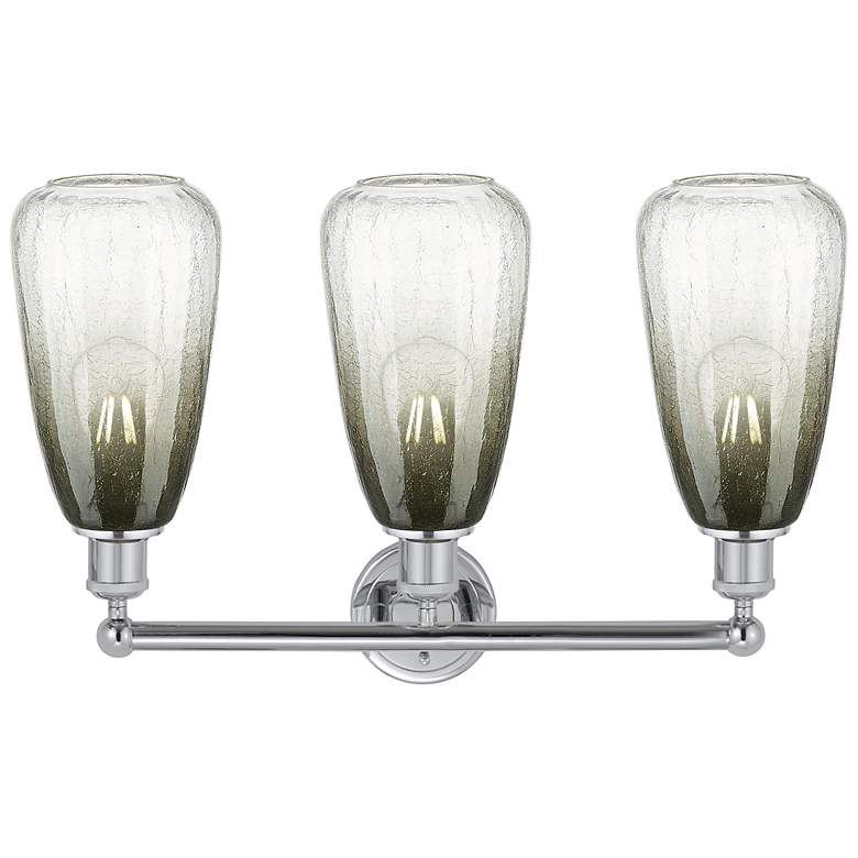 Image 2 Edison Brookhaven Almond 24"W 3 Light Chrome Bath Light w/ Slate Shade more views