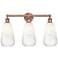 Edison Brookhaven Almond 24"W 3 Light Copper Bath Light w/ Opal Shade