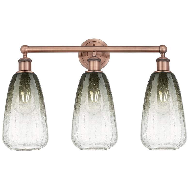 Image 1 Edison Brookhaven Almond 24"W 3 Light Copper Bath Light w/ Slate Shade