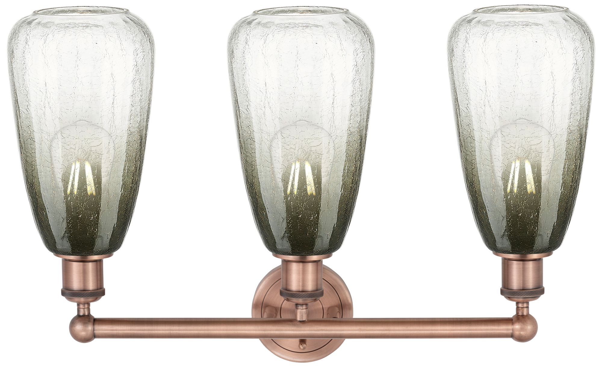 Image 2 Edison Brookhaven Almond 24"W 3 Light Copper Bath Light w/ Slate Shade more views