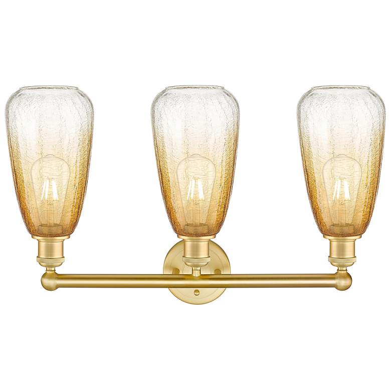 Image 2 Edison Brookhaven Almond 24"W 3 Light Gold Vanity Light w/ Amber Shade more views
