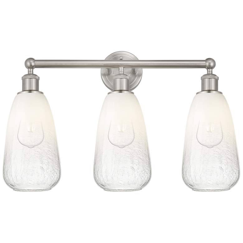 Image 1 Edison Brookhaven Almond 24"W 3 Light Nickel Bath Light w/ Opal Shade
