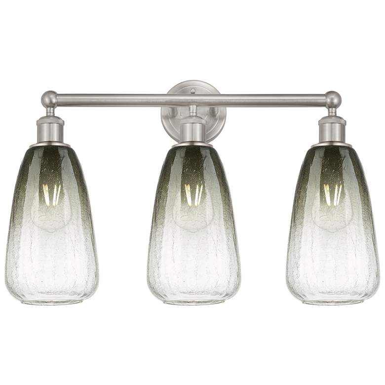 Image 1 Edison Brookhaven Almond 24"W 3 Light Nickel Bath Light w/ Slate Shade