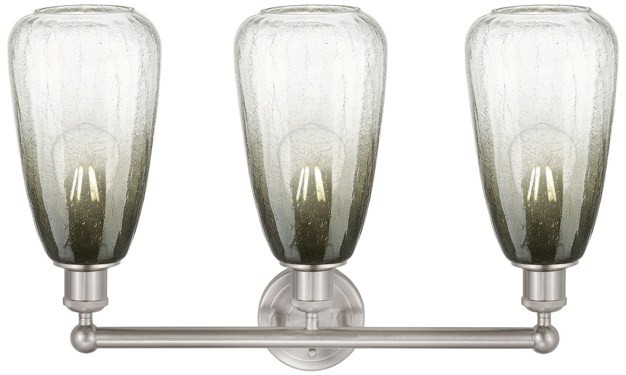 Image 2 Edison Brookhaven Almond 24"W 3 Light Nickel Bath Light w/ Slate Shade more views