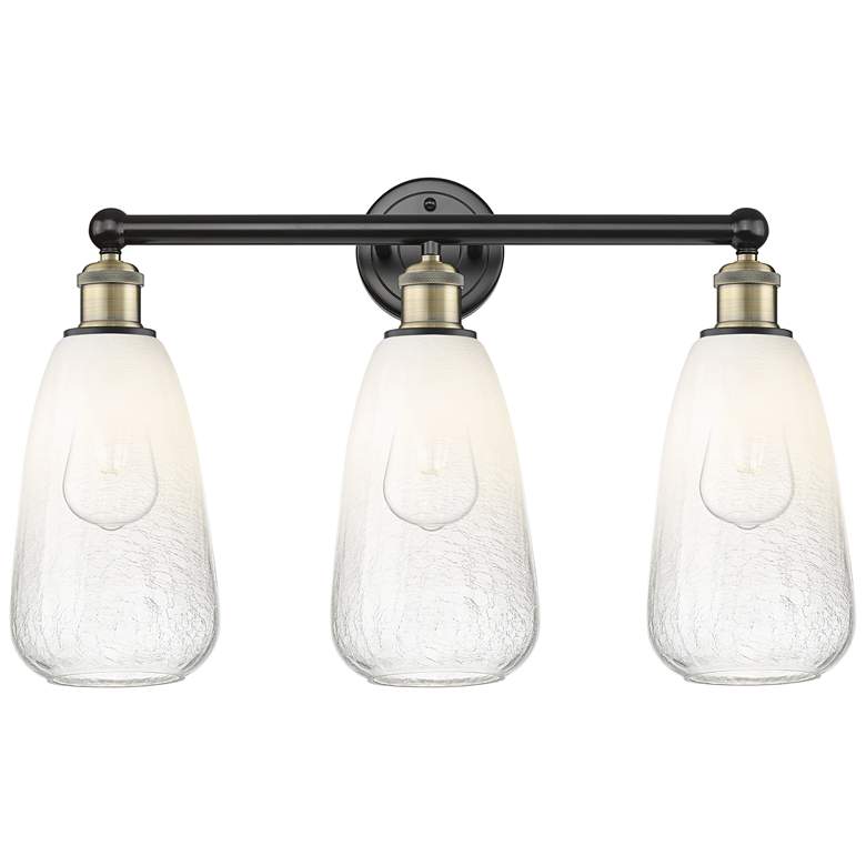Image 1 Edison Brookhaven Almond 24"W 3-Lt Black Brass Vanity w/ Opal Shade
