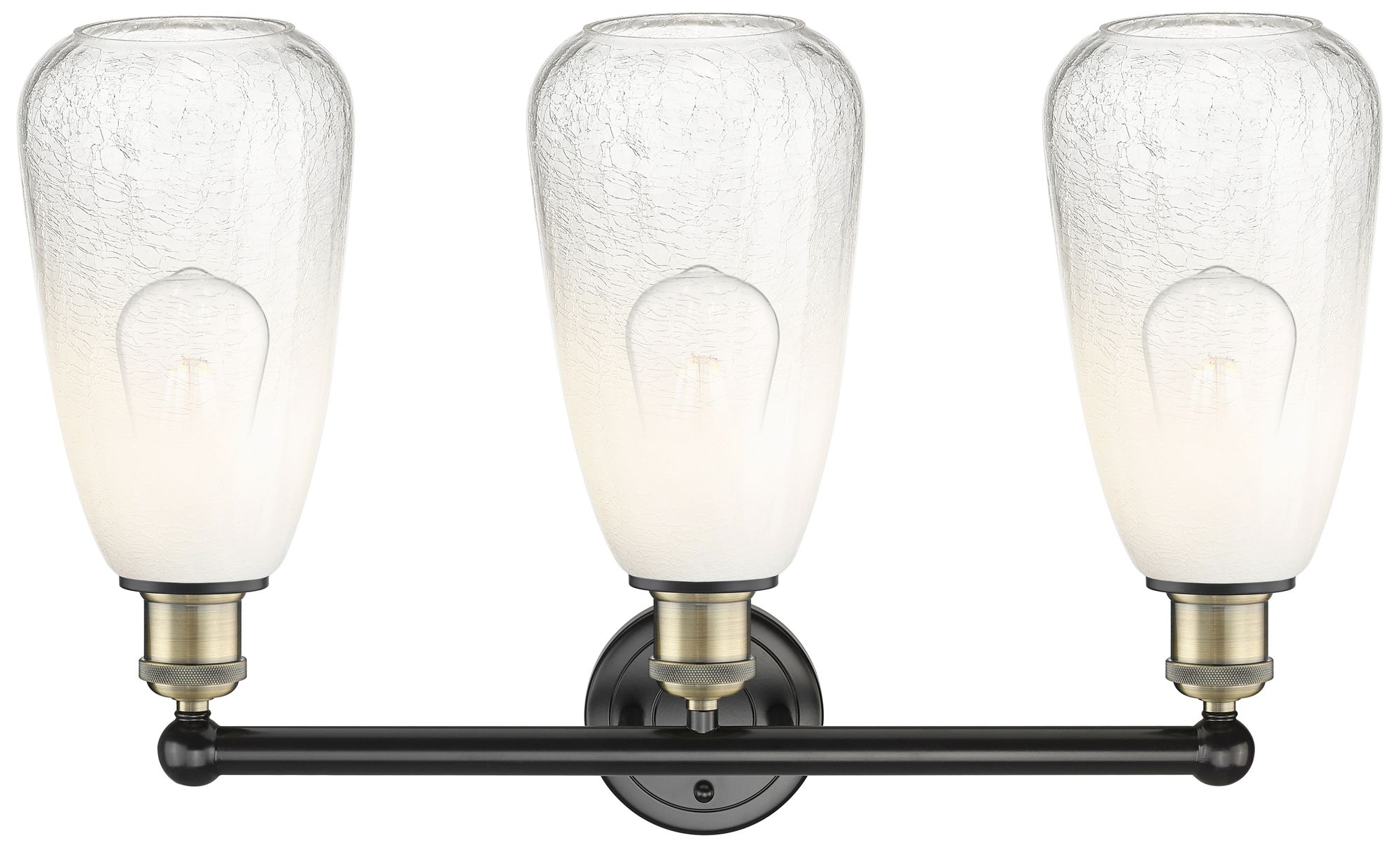 Image 2 Edison Brookhaven Almond 24"W 3-Lt Black Brass Vanity w/ Opal Shade more views