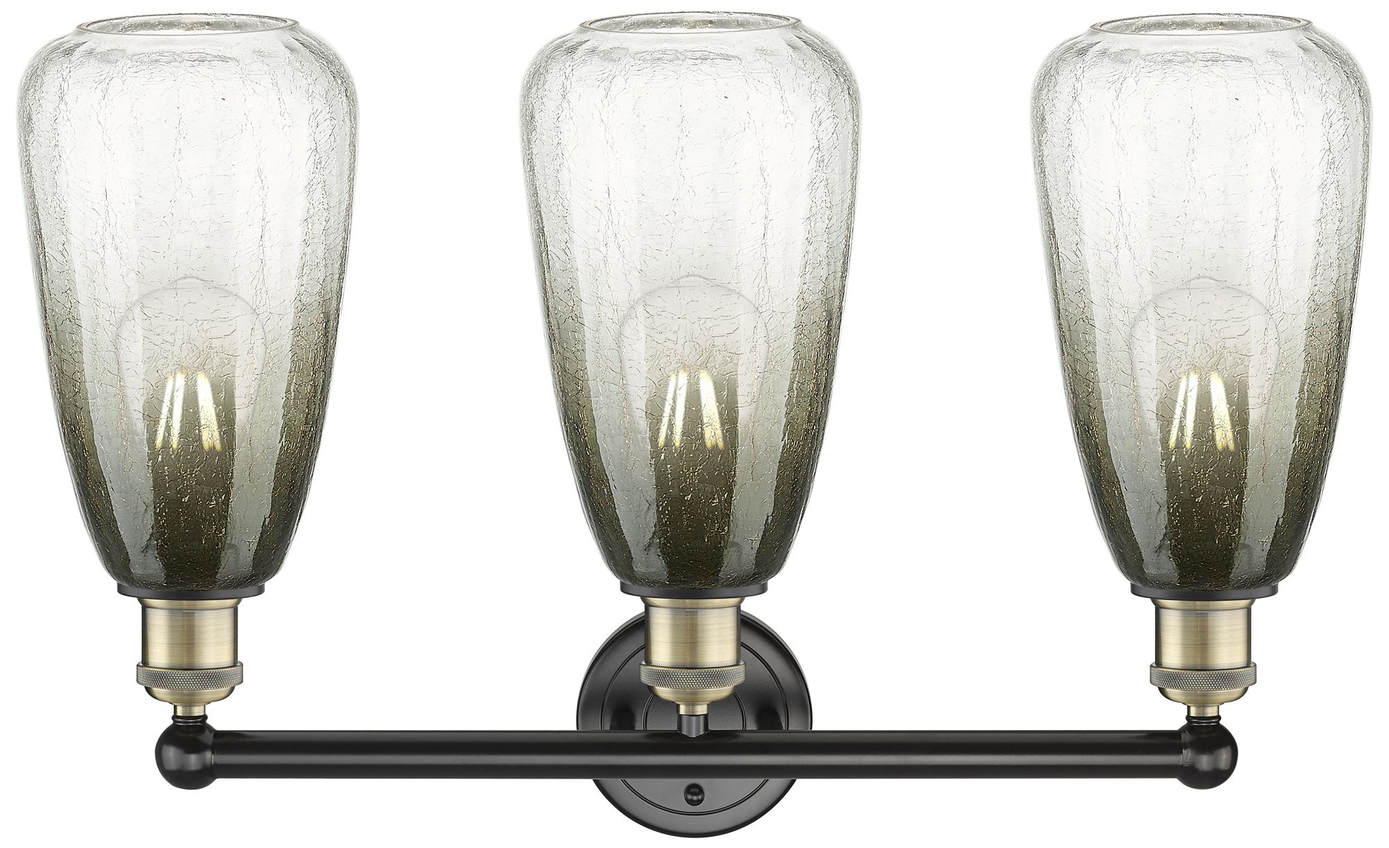 Image 2 Edison Brookhaven Almond 24"W 3-Lt Black Brass Vanity w/ Slate Shade more views