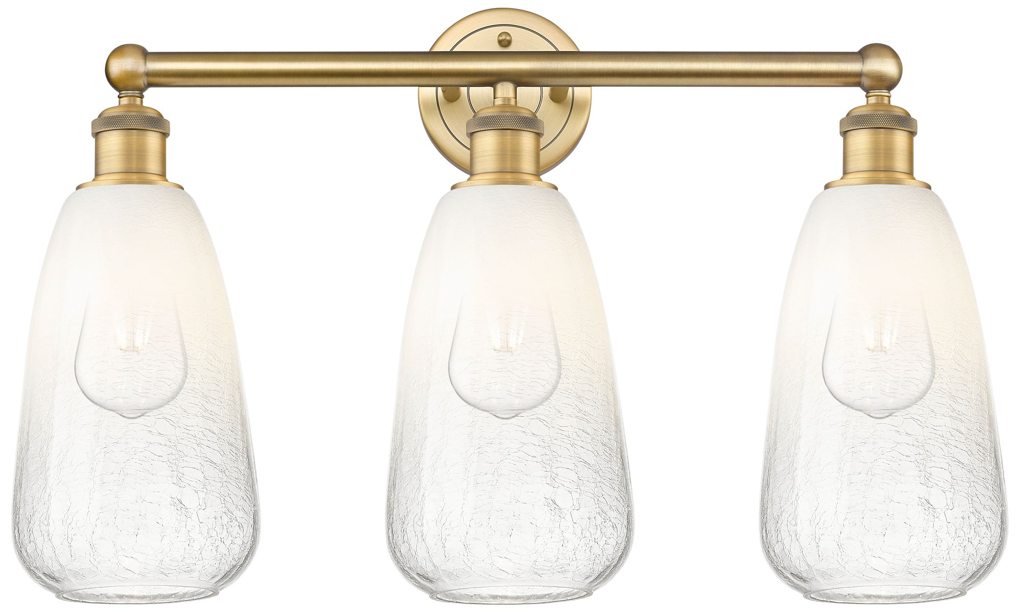 Edison Brookhaven Almond 24"W 3-Lt Brushed Brass Vanity w/ Opal Shade