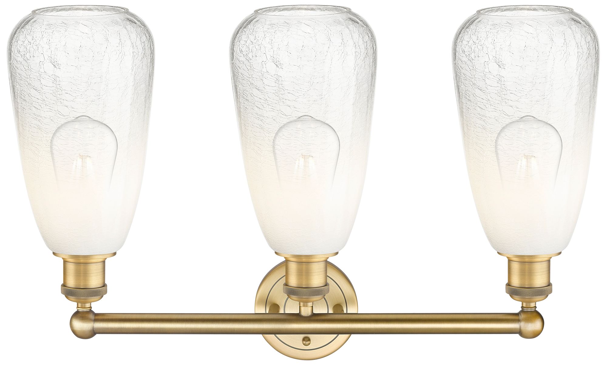 Image 2 Edison Brookhaven Almond 24"W 3-Lt Brushed Brass Vanity w/ Opal Shade more views