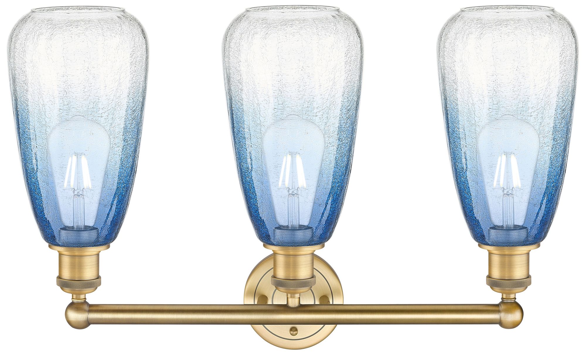 Image 2 Edison Brookhaven Almond 24"W 3-Lt Brushed Brass Vanity w/ Sapphire Shade more views