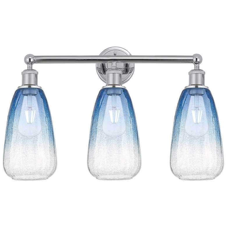 Image 1 Edison Brookhaven Almond 24"W 3-Lt Chrome Bath Light w/ Sapphire Shade
