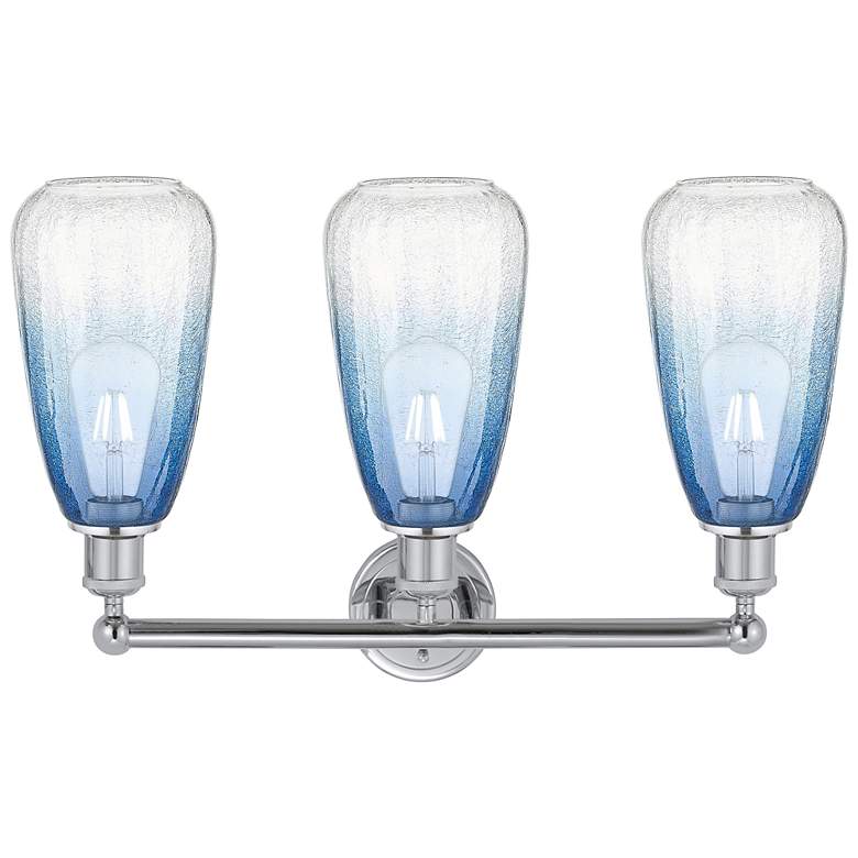 Image 2 Edison Brookhaven Almond 24"W 3-Lt Chrome Bath Light w/ Sapphire Shade more views