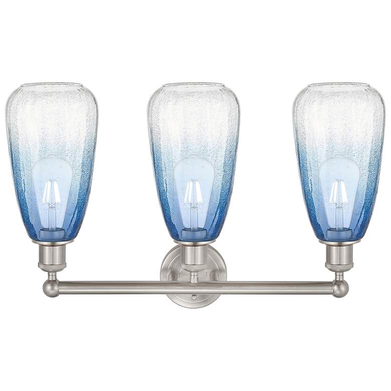 Image 2 Edison Brookhaven Almond 24"W 3-Lt Nickel Bath Light w/ Sapphire Shade more views