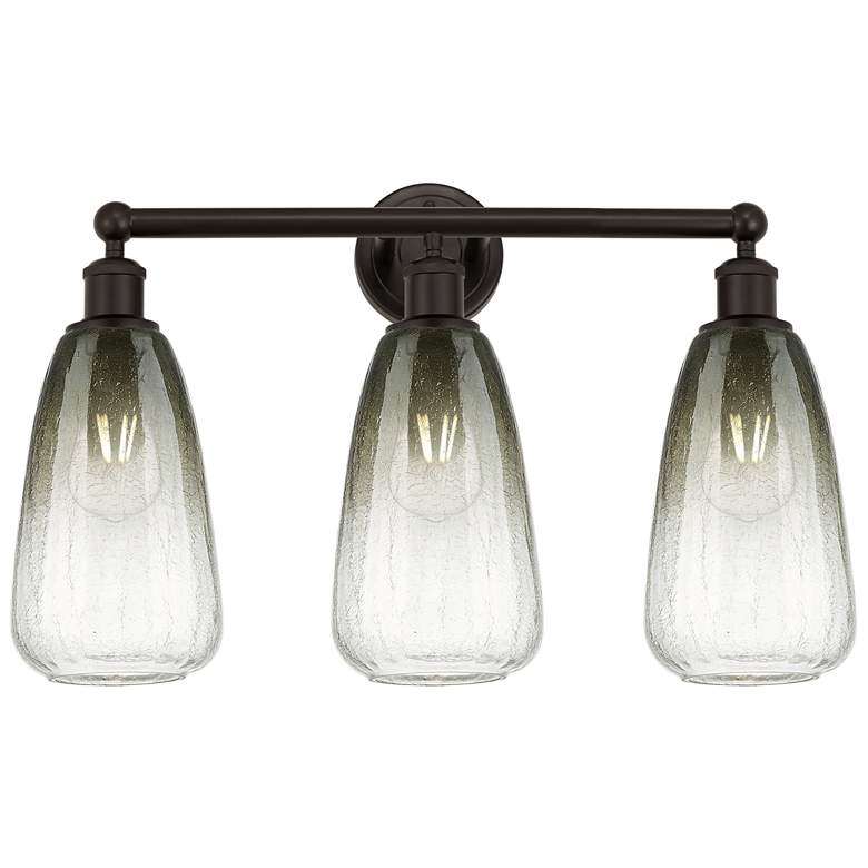 Image 1 Edison Brookhaven Almond 24"W 3-Lt Oiled Bronze Vanity w/ Slate Shade