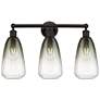 Edison Brookhaven Almond 24"W 3-Lt Oiled Bronze Vanity w/ Slate Shade