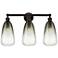 Edison Brookhaven Almond 24"W 3-Lt Oiled Bronze Vanity w/ Slate Shade