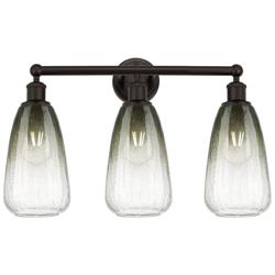 Edison Brookhaven Almond 24"W 3-Lt Oiled Bronze Vanity w/ Slate Shade