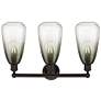 Edison Brookhaven Almond 24"W 3-Lt Oiled Bronze Vanity w/ Slate Shade