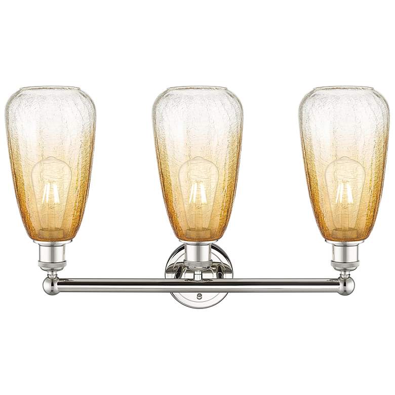 Image 2 Edison Brookhaven Almond 24"W 3-Lt Polished Nickel Vanity w/ Amber Shade more views