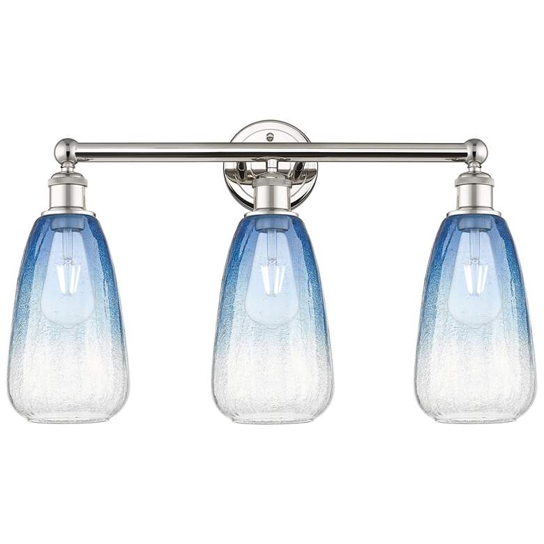 Image 1 Edison Brookhaven Almond 24"W 3-Lt Polished Nickel Vanity w/ Sapphire Shade