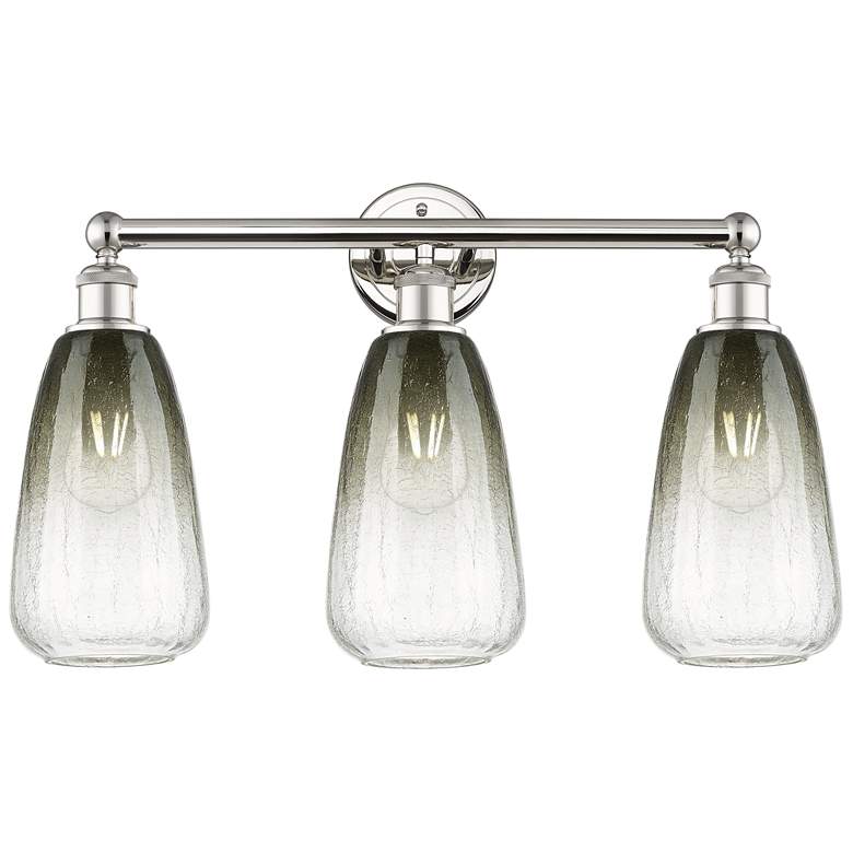 Image 1 Edison Brookhaven Almond 24"W 3-Lt Polished Nickel Vanity w/ Slate Shade