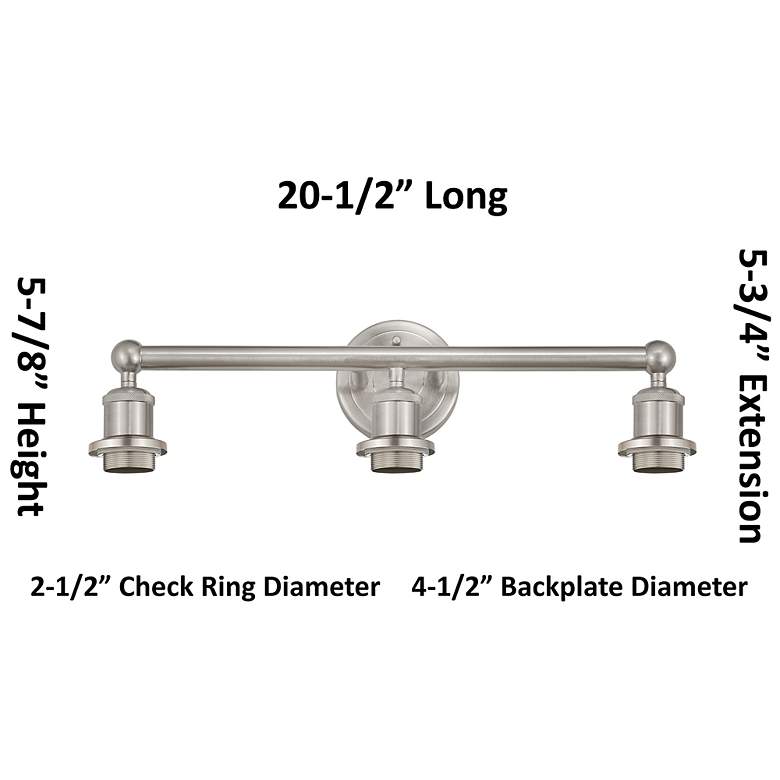 Image 3 Edison Brookhaven Almond 24"W 3-Lt Polished Nickel Vanity w/ Slate Shade more views
