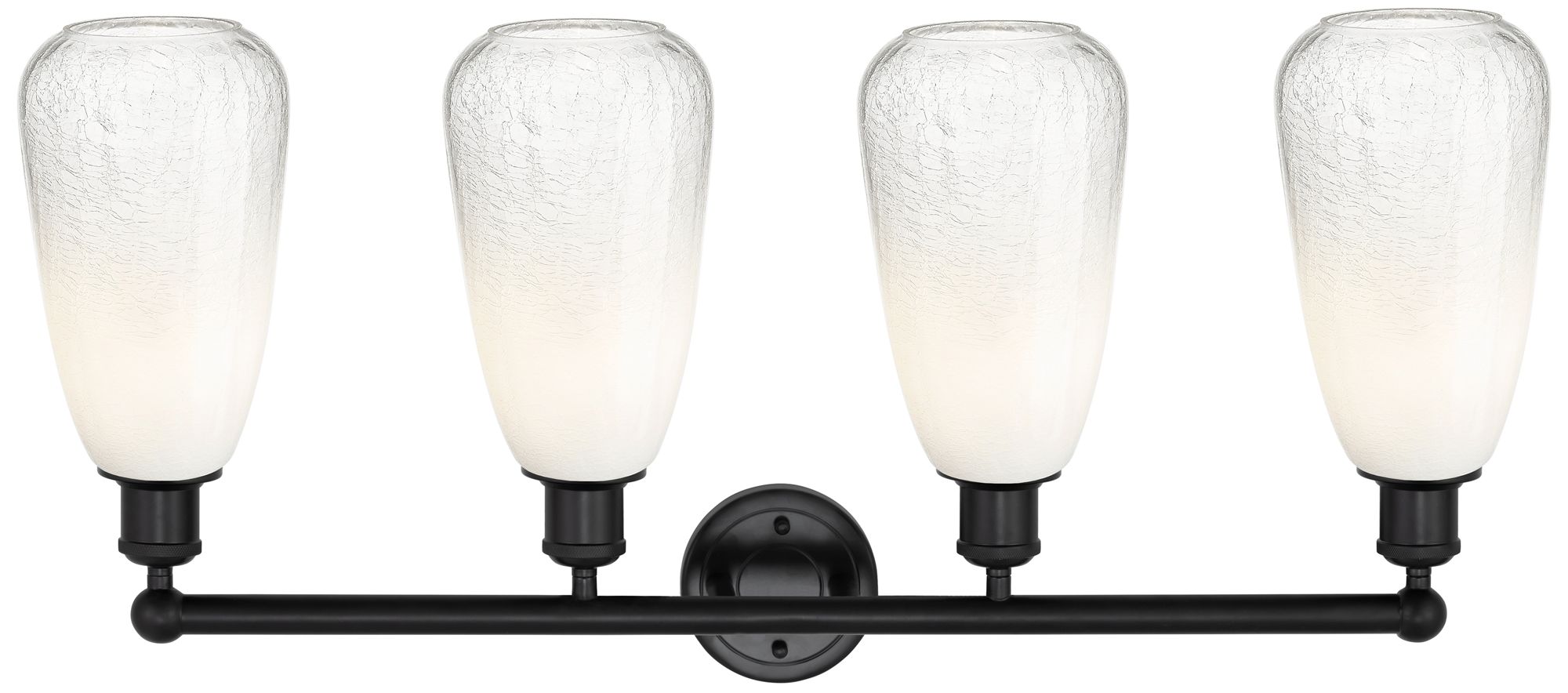 Image 2 Edison Brookhaven Almond 33"W 4 Light Black Vanity Light w/ Opal Shade more views
