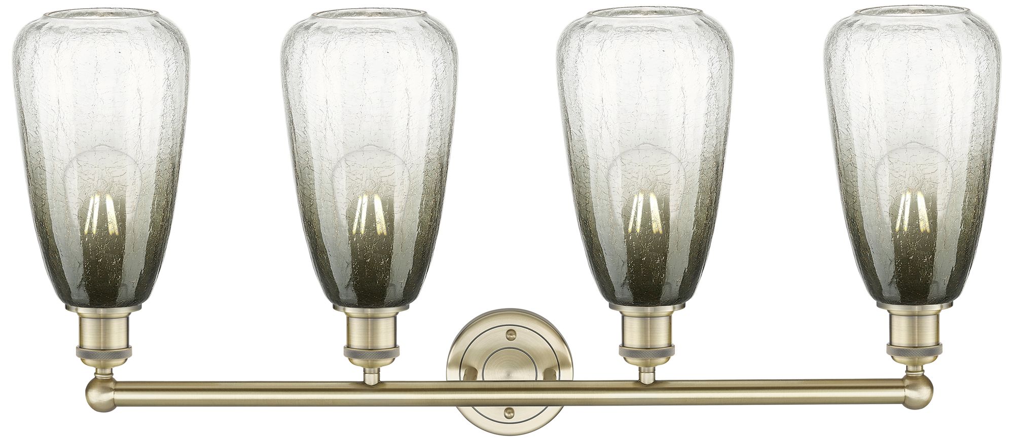 Image 2 Edison Brookhaven Almond 33"W 4 Light Brass Bath Light w/ Slate Shade more views
