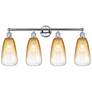 1_Edison Brookhaven Almond 33"W 4 Light Chrome Bath Light w/ Amber Shade