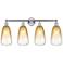 Edison Brookhaven Almond 33"W 4 Light Chrome Bath Light w/ Amber Shade