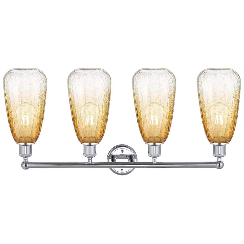Image 2 Edison Brookhaven Almond 33"W 4 Light Chrome Bath Light w/ Amber Shade more views
