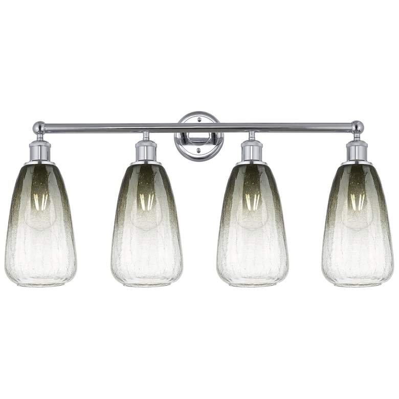 Image 1 Edison Brookhaven Almond 33"W 4 Light Chrome Bath Light w/ Slate Shade