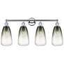 Edison Brookhaven Almond 33"W 4 Light Chrome Bath Light w/ Slate Shade