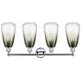 Edison Brookhaven Almond 33"W 4 Light Chrome Bath Light w/ Slate Shade