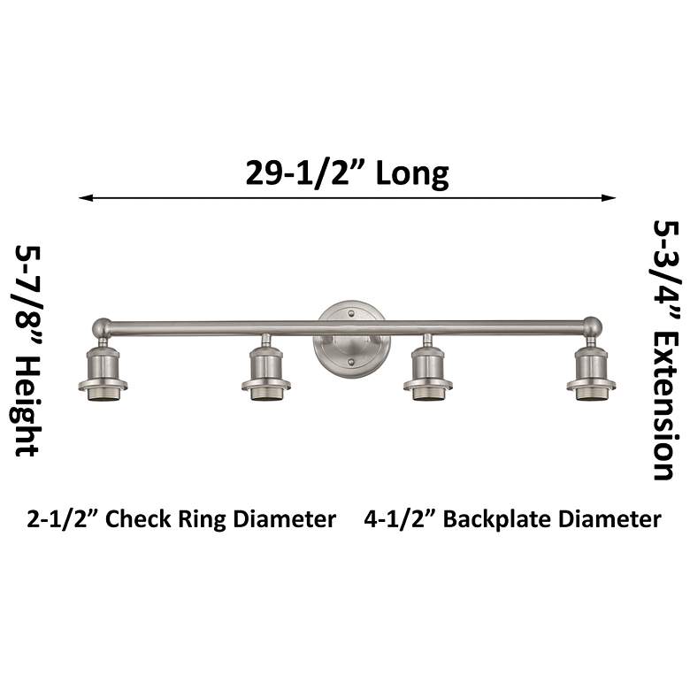 Image 3 Edison Brookhaven Almond 33"W 4 Light Chrome Bath Light w/ Slate Shade more views